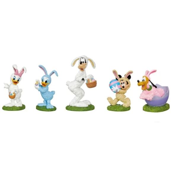 Disney Musical Light-up Easter Spring Village 13-piece Holiday Set NEW - Picture 7 of 11